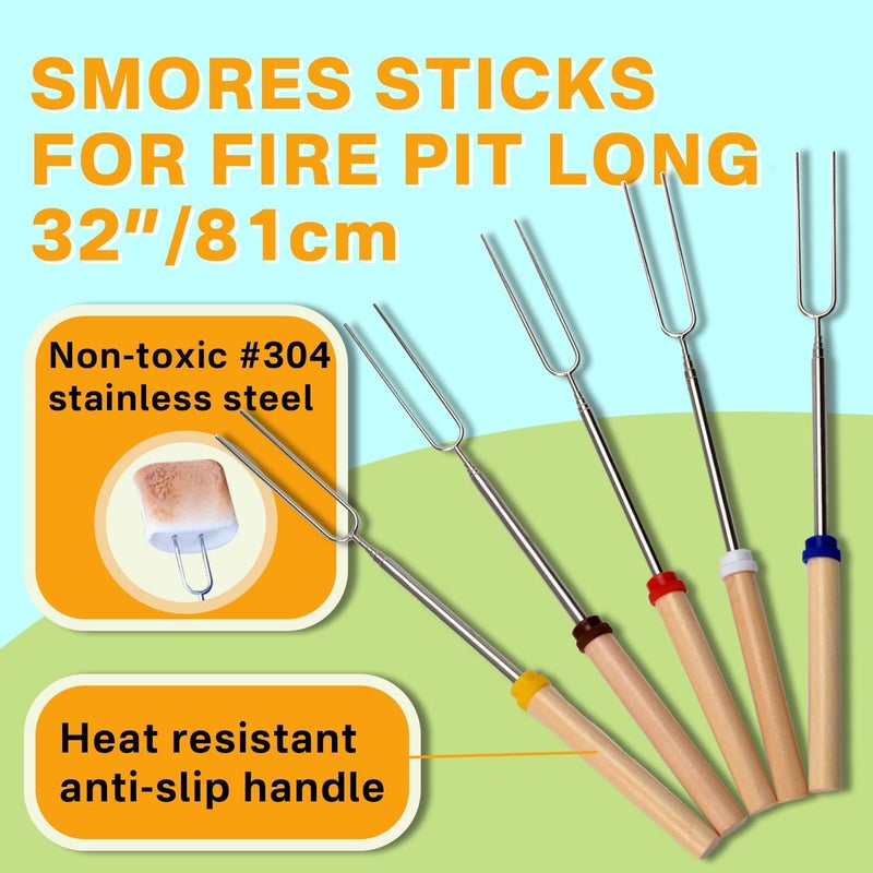 IPROUDER 6-in-1 Dutch Oven Camping Accessories Kit - Campfire Cooking Equipment with Marshmallow Roasting Sticks, Heat-Resistant Gloves, 16" Scissors Tongs, Lid Lifter & Lid Stand - Image 3